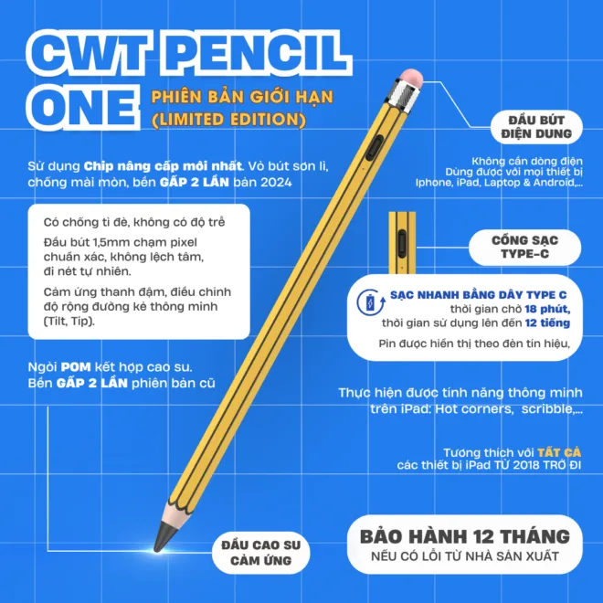 BÚT CẢM ỨNG CWT PENCIL ONE (Limited Edition) – NEW