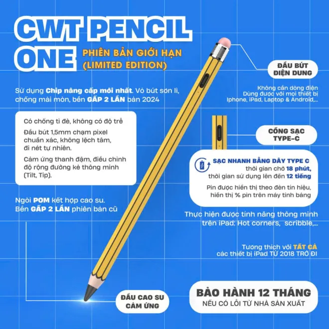 BÚT CẢM ỨNG CWT PENCIL ONE (Limited Edition) – NEW